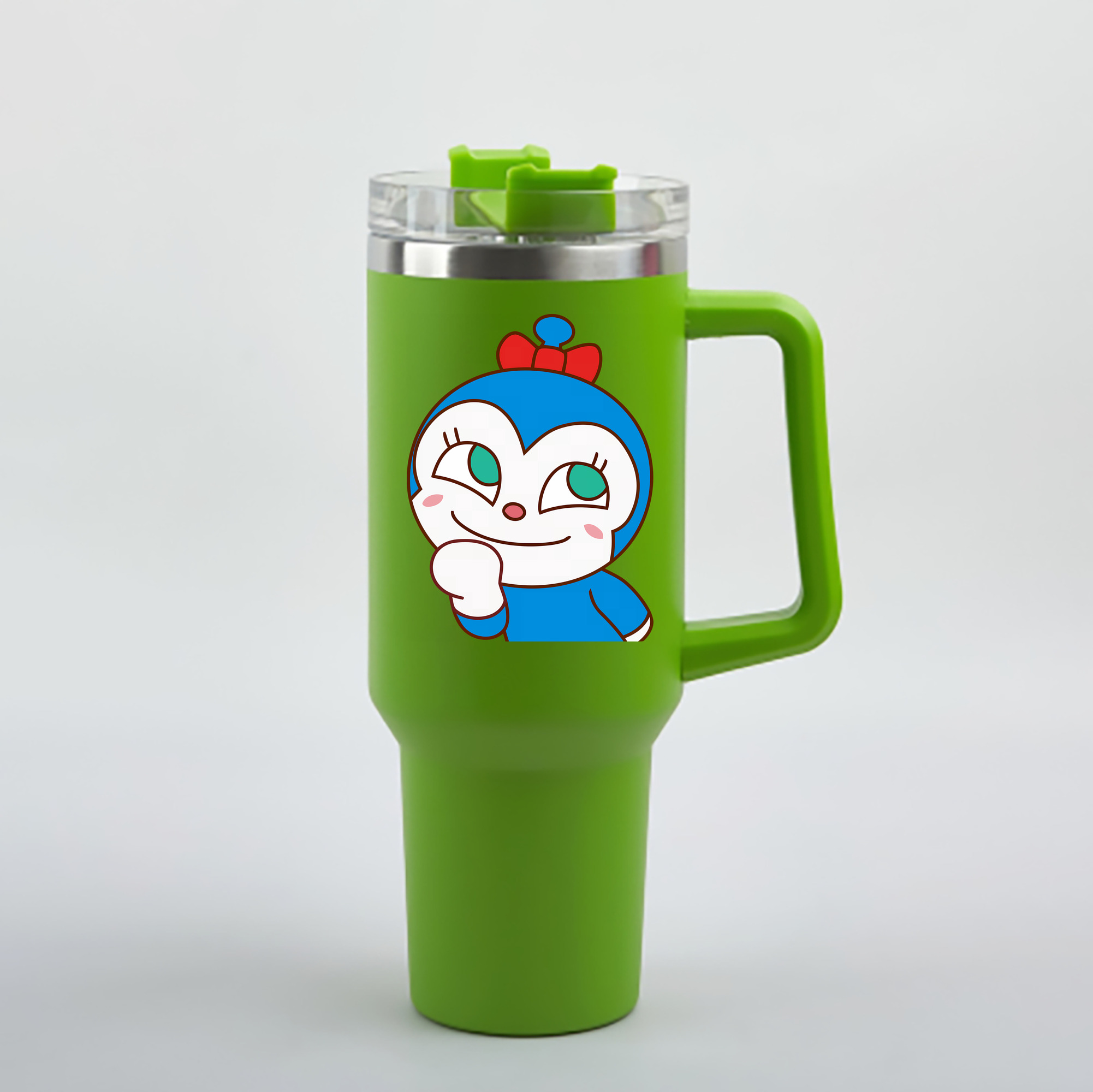 （画像用） アンパンマン Anpanman 1200mL車用タンブラー - クリスタルステッカー（プラスチックストロー付き）